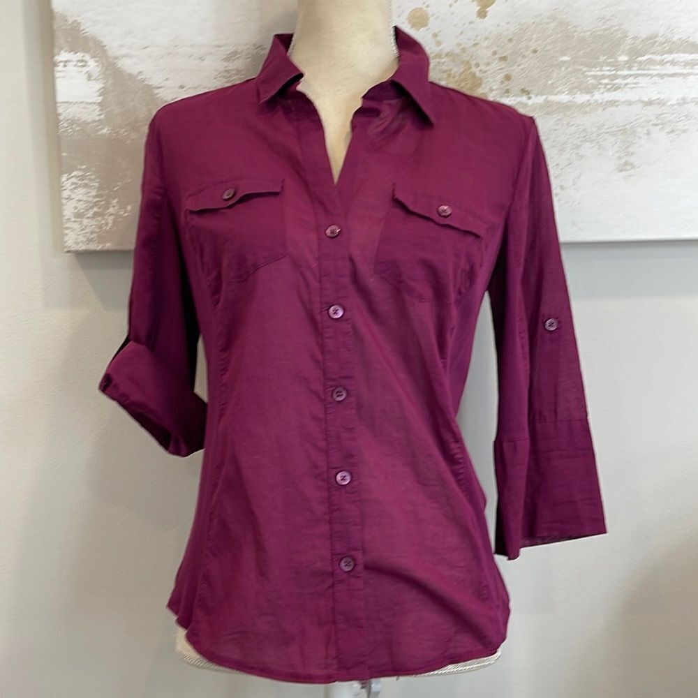 Ann Taylor Fuschia Button Down